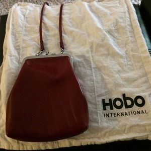 Red patent hobo international purse