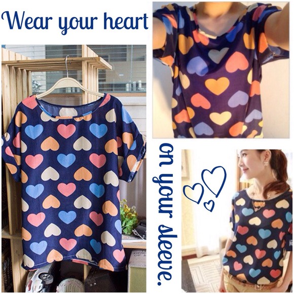 Tops - ⚡️Flash sale Navy heart top