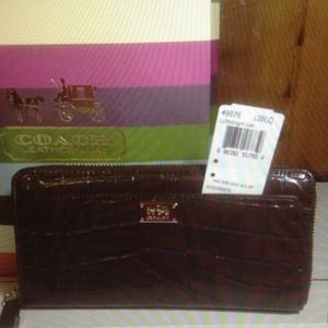 <SOLD> Coach Madison Embossed Croc Wallet