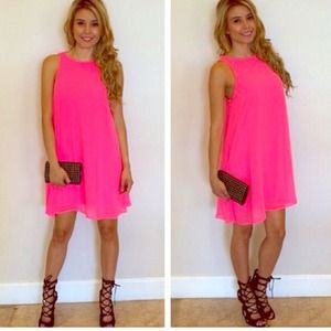 Solemio Pink Neon Dress Sz SML 00-4