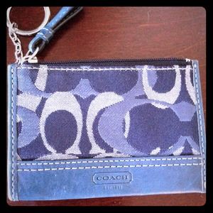 Authentic blue Coach coin purse