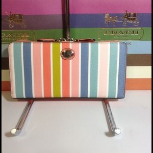 <SOLD>  Coach Peyton striped wallet