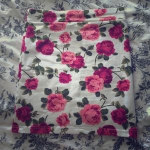 Floral Print Body Con Skirt