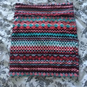 Tribal Print Body Con Skirt