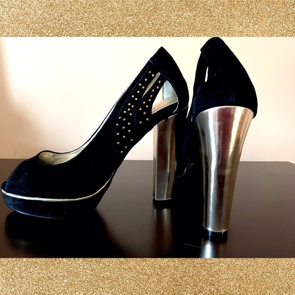 πHPx3π Faux suede peep toe pumps - Picture 5 of 6