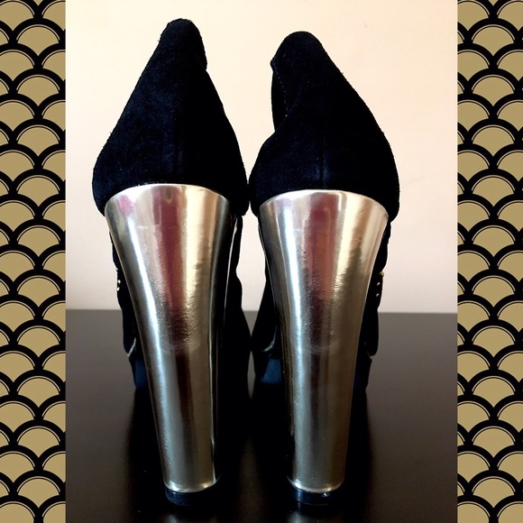 πHPx3π Faux suede peep toe pumps - Picture 6 of 6