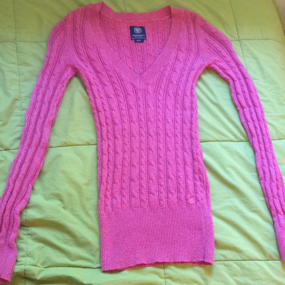 Dark pink Long sleeve knitted top