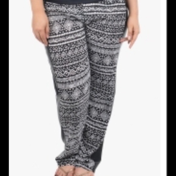 Tribal black  plus size pants