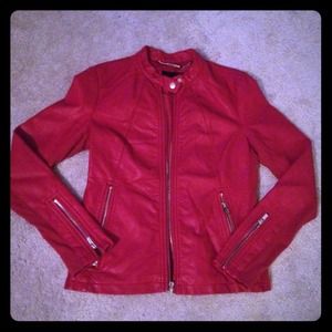 Red leather jacket