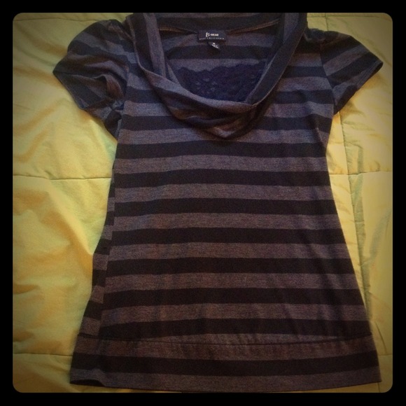 Stripped t-shirt with faux lacy cami - Picture 1 of 1