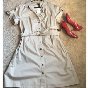 Lane Bryant A-Line Khaki Dress