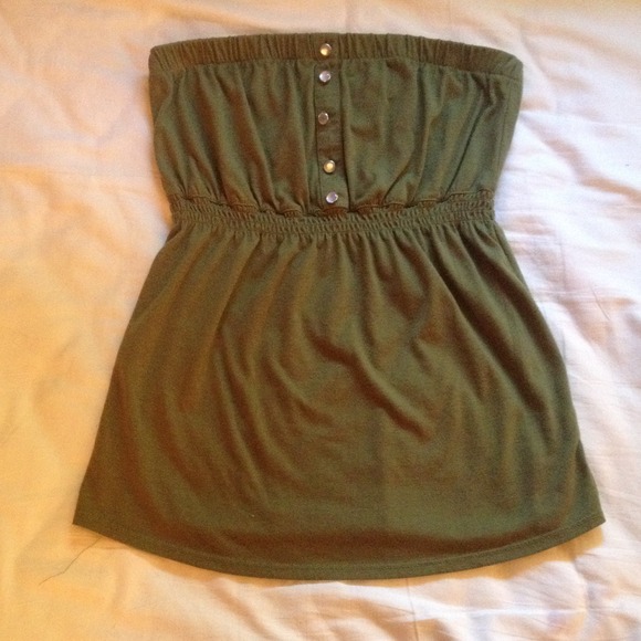 Strapless Olive green shirt