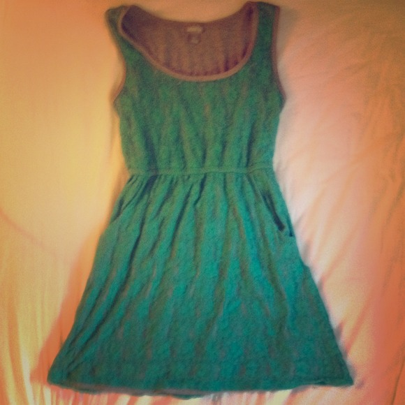 Turquoise lace dress