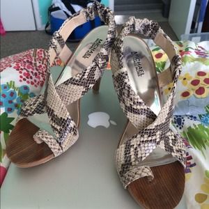 Michael Kors Python Leather Sandals Size 10
