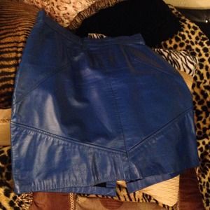 Genuine Leather Skirt, Chanson stitched Center