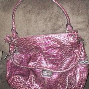 Purple faux gator slouchy LARGE hobo