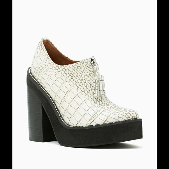 The Fink Platform Bootie in White Croc