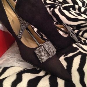 Classique Black Suede & Teed Shoes.