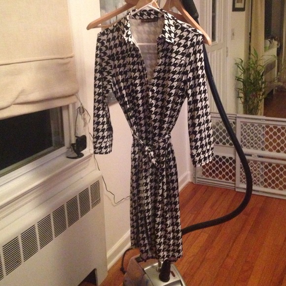 Black and white shirt dress