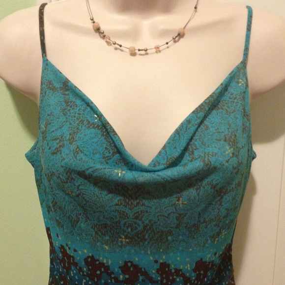 SOLD! A. Byer Brown & Turquoise Tank - Picture 2 of 4