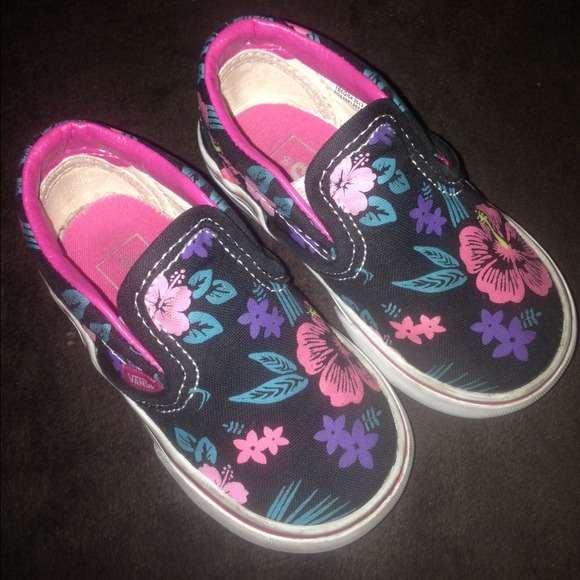 Toddler Girl Vans in Hawaiian Print