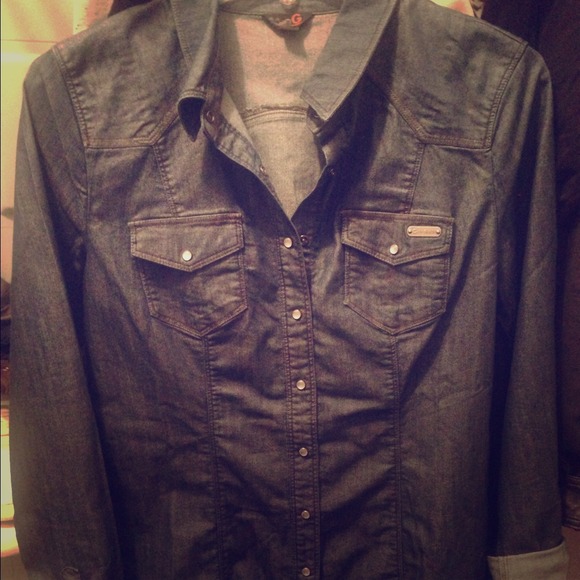 Fitted Guess denim shirt