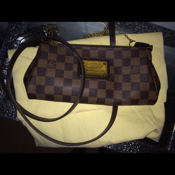 Authentic Damier Ebene Louis Vuitton Eva Clutch