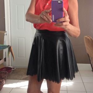 Pleather skater skirt