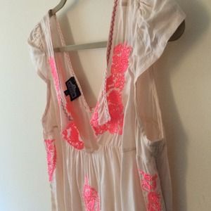 100% rayon embroided tunic/top