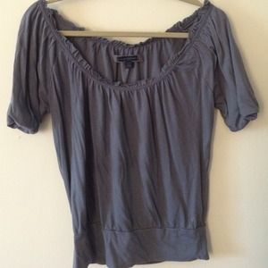 Gray off-shoulder AE top