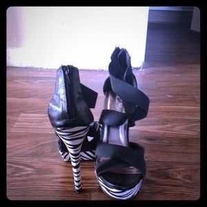 zebra high heels