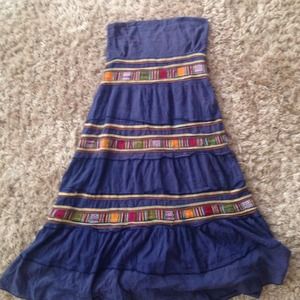 Bohemian strapless dress