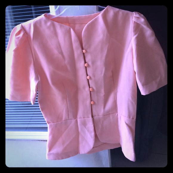 Peach Blouse and matching Pencil Skirt and belt