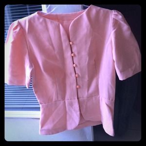 Peach Blouse and matching Pencil Skirt and belt