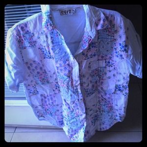 Quilted patten button up shirt