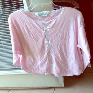 Simple Pink blouse w/ little bows in front sewed