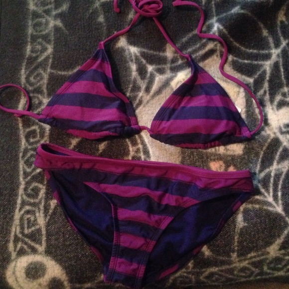 Blue and purple bikini