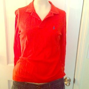 Red/Orange Long Sleeve Polo