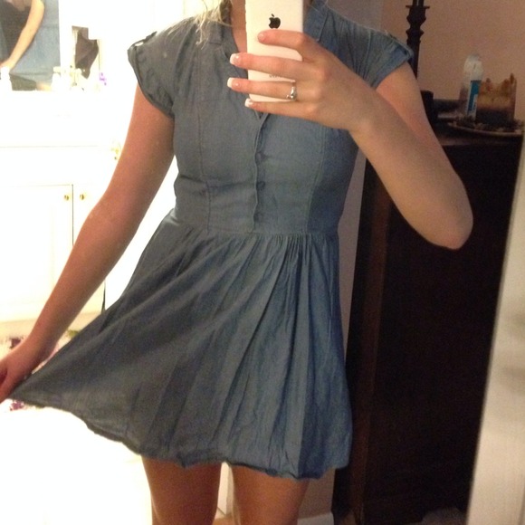 Denim button down dress