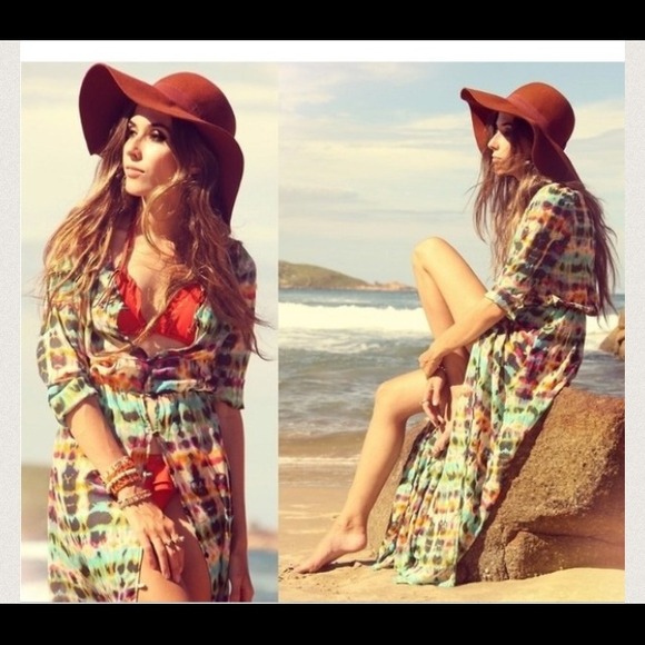 Tie dye bohemian long dress