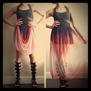 Motel Rocks Ombre Mesh Skirt