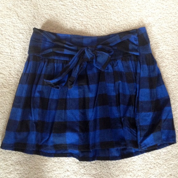Plaid blue miniskirt