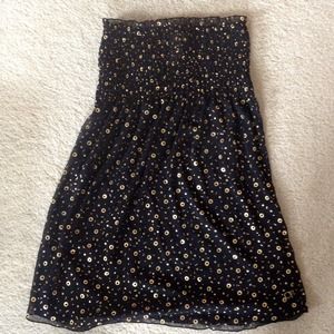 Black patterned tube top dress