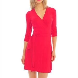 NWOT XL red knit wrap dress- fits small