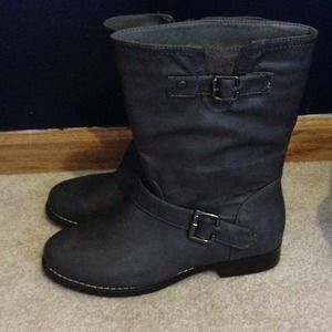 Grey Motorcycle boots