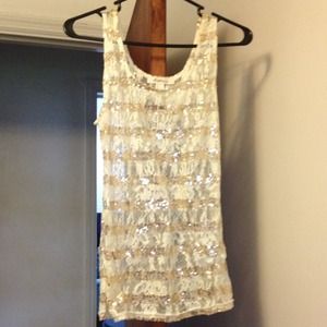 Sequin and lace tanktop