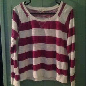 Forever 21 magenta striped long sleeve shirt