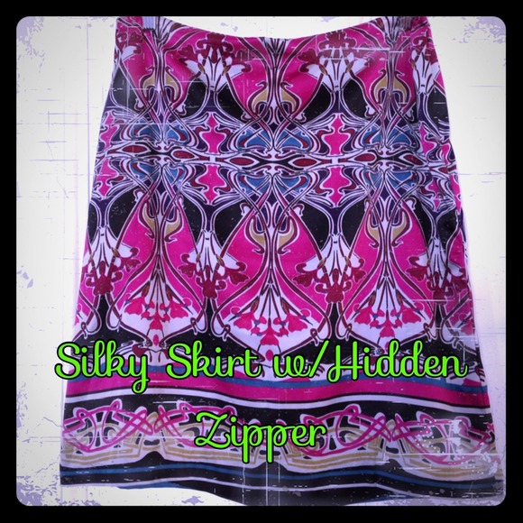 🔱Unique Print Silky Skirt with Hidden Zipper