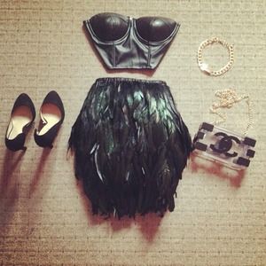 Hot statement feather skirt