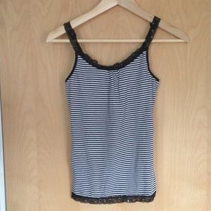 Striped lace cami